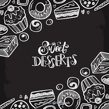 Blackboard food background Free Vector