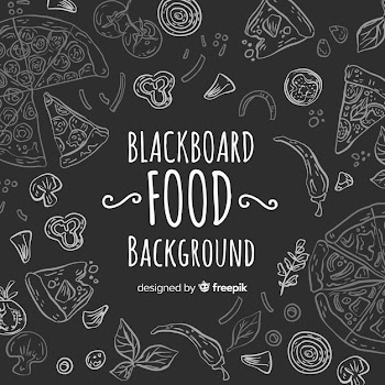 Blackboard food background Free Vector