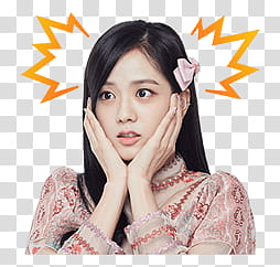 BLACKPINK Line, woman wearing pink hair clip transparent background PNG clipart