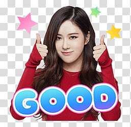 BLACKPINK Line, woman wearing red sweater with text overlay transparent background PNG clipart