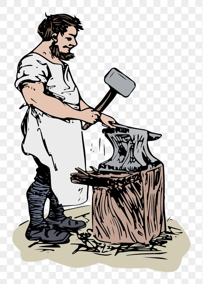 Blacksmith png sticker illustration, transparent | Free PNG - rawpixel