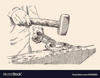 blacksmith with hammer and anvil
