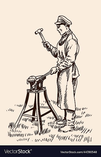 blacksmith with hammer and anvil
