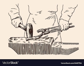 blacksmith with hammer and anvil