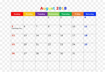 Blank (2018) Calendar 0 Template November - august 2018 calendar 