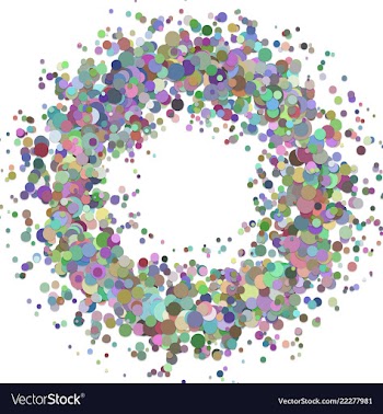 Blank abstract confetti wreath background vector image