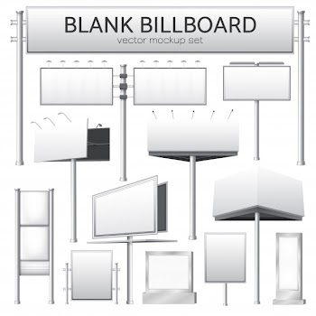 Blank billboard mockup for advertisement Free Vector