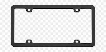 Blank Black Powder Coated License Plate Frame - Blank License Plate Frames