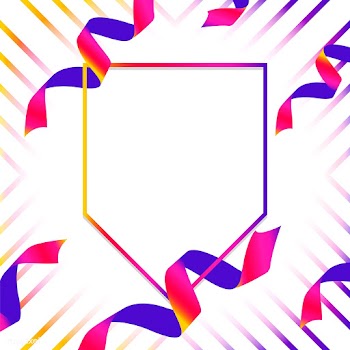 Blank blue and pink emblem with confetti vect.. | Free stock vector - 535097