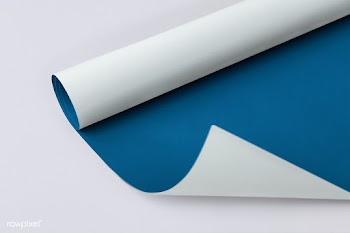 Blank blue  and white rolled chart paper mockup on a gray background | Free  psd mockup - 2357665