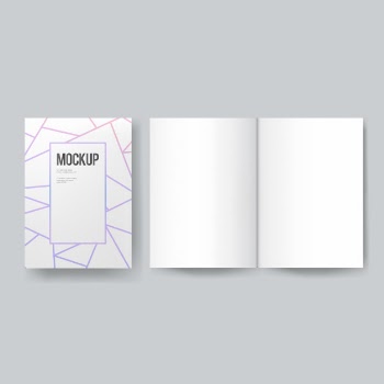 Blank book or magazine template mockup Free Psd