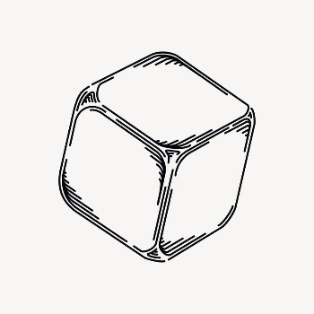 Blank dice clipart, drawing illustration | Free Vector Illustration - rawpixel
