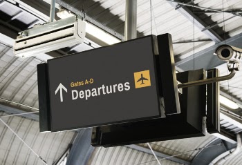Blank digital billboard at the airport mockup Free Psd