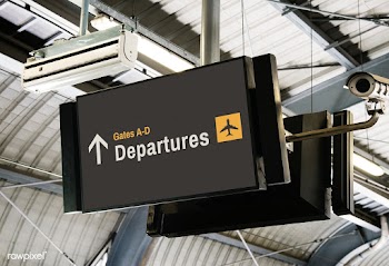 Blank digital billboard at the airport mockup | Free stock psd mockup - 534784