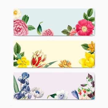 Blank floral banner copy space | Free stock vector - 564209