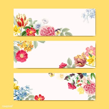 Blank floral banner copy space | Free stock vector - 564220