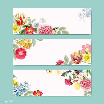 Blank floral banner copy space | Free stock vector - 564347
