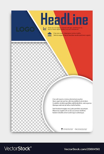 Blank flying cover of magazine book booklet vector image