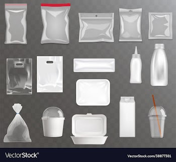 blank food packaging realistic set eps10