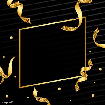 Blank golden emblem with confetti vector | Free stock vector - 535066