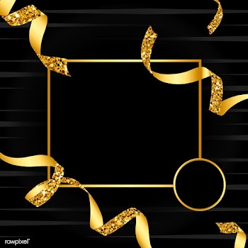 Blank golden emblem with confetti vector | Free stock vector - 535130