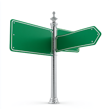 Blank Green Directional Road Signpost