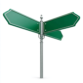 Blank Green Directional Road Signpost