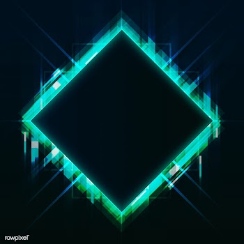Blank green square neon signboard vector | Free stock vector - 535294