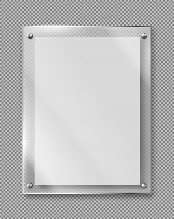 Blank methacrylate plate glass frame realistic vector Free Vector