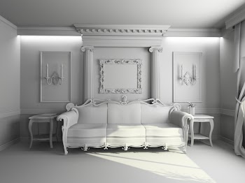 blank modern classic interior design (private apartment 3d rendering)