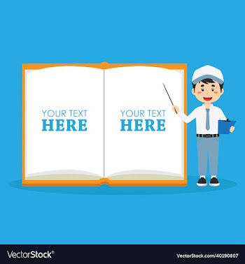 blank note book template with cute student