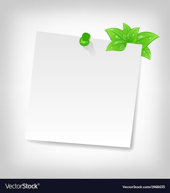  					Blank note paper with green leaves and space for vector image														