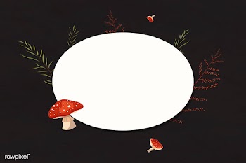 Blank oval mushroom frame vector | Free stock vector - 1202906
