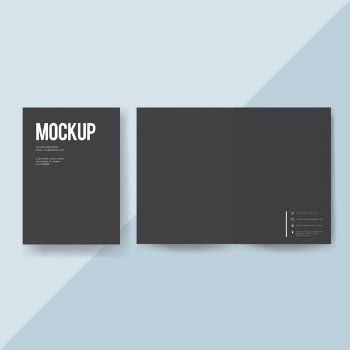 Blank paper brochure template mockup Free Psd