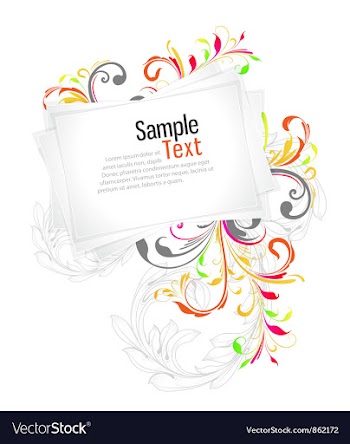 Blank paper sheets with floral vector image