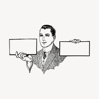 Blank placards, man in suit | Free Vector - rawpixel