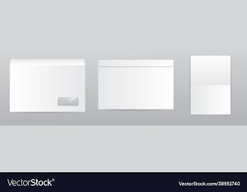 blank realistic envelopes with folded sheet