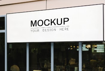 Blank rectangle shop sign mockup Free Psd