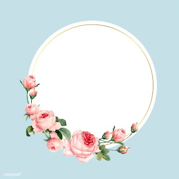 Blank round pink roses frame vector on blue b.. | Free stock vector - 543267