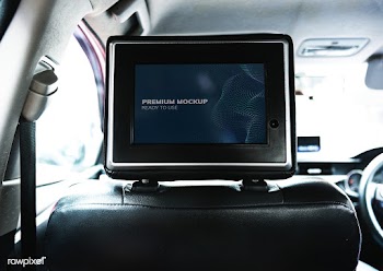 Blank Screen rear seat on the car | Free stock psd mockup - 526967