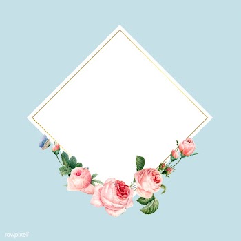 Blank square pink roses frame on blue backgro.. | Free stock vector - 543265
