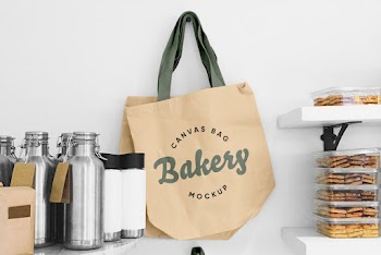 Blank Tote Canvas Bag Mockup bag canvas bakery mockup 
