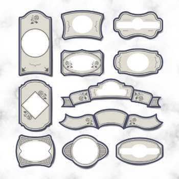 Blank vintage sticker labels vector set