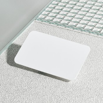 Blank white card on pattern glass | Free stock photo | High Resolution image