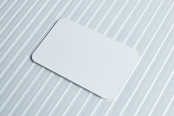 Blank white card on pattern glass | Free stock photo | High Resolution image