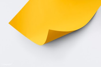 Blank yellow curled paper mockup on a graybackground | Free  psd mockup - 2357599