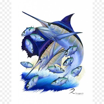 Blanket Atlantic blue marlin Sailfish White marlin Striped marlin - blue watercolor 