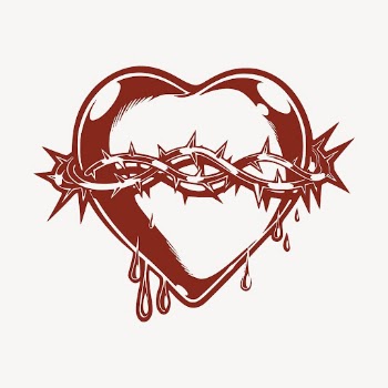 Bleeding heart collage element, goth | Free Vector Illustration - rawpixel