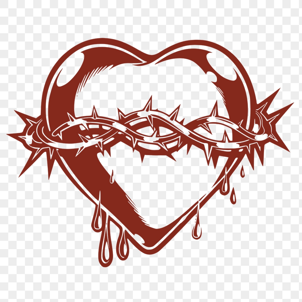 Bleeding heart png sticker, retro | Free PNG Illustration - rawpixel