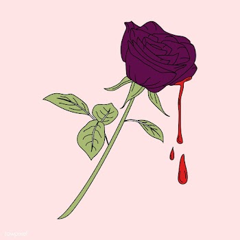 Bleeding purple rose sticker vector | Free stock vector - 487598